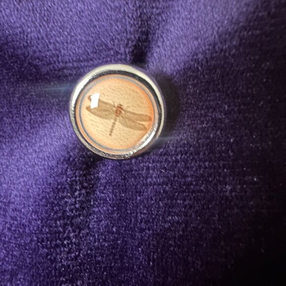 Bloomchic Blouse Top Shirt Velvet Purple Sz 14/16 dragonfly buttons‎ long sleeve - Picture 4 of 8